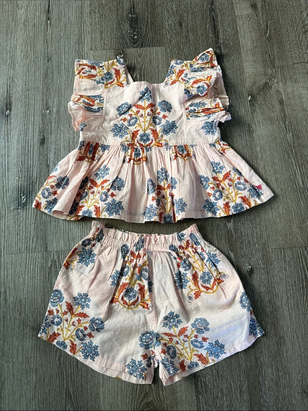 Pink Chicken Girls Elise Floral Shorts Set, size 6Y